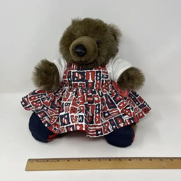 Build-A-Bear Chubby Cubby Vintage Plush‎ Teddy Pinafore Dress Shoes Has Orig Tag - Picture 14 of 15